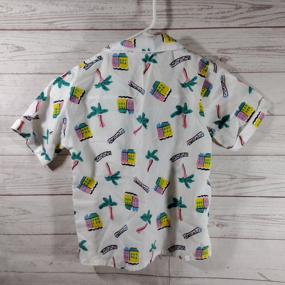 80s Overall Suspender Shorts outfit tropical - Picture 8 of 16